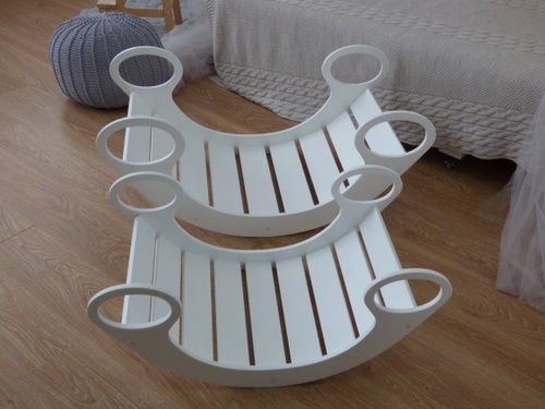 Шезлонги, кресла-качалки Универсальная развивающая качалка-кроватка White Mini, с матрасиком (цвет на выбор), Uka-Chaka