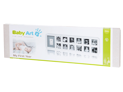Беби Арт - памятные подарки Рамка для создания отпечатка ручки/ножки 1-й год Белая, Baby art