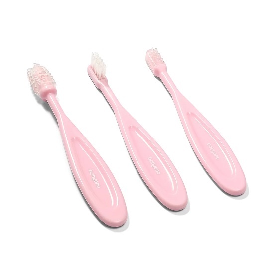 Набор зубных щёток, 3 шт, розовый, BabyOno, Розовый