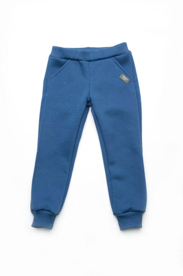 Штаны детские Cпортивные штаны утепленные, синие, Модный карапуз