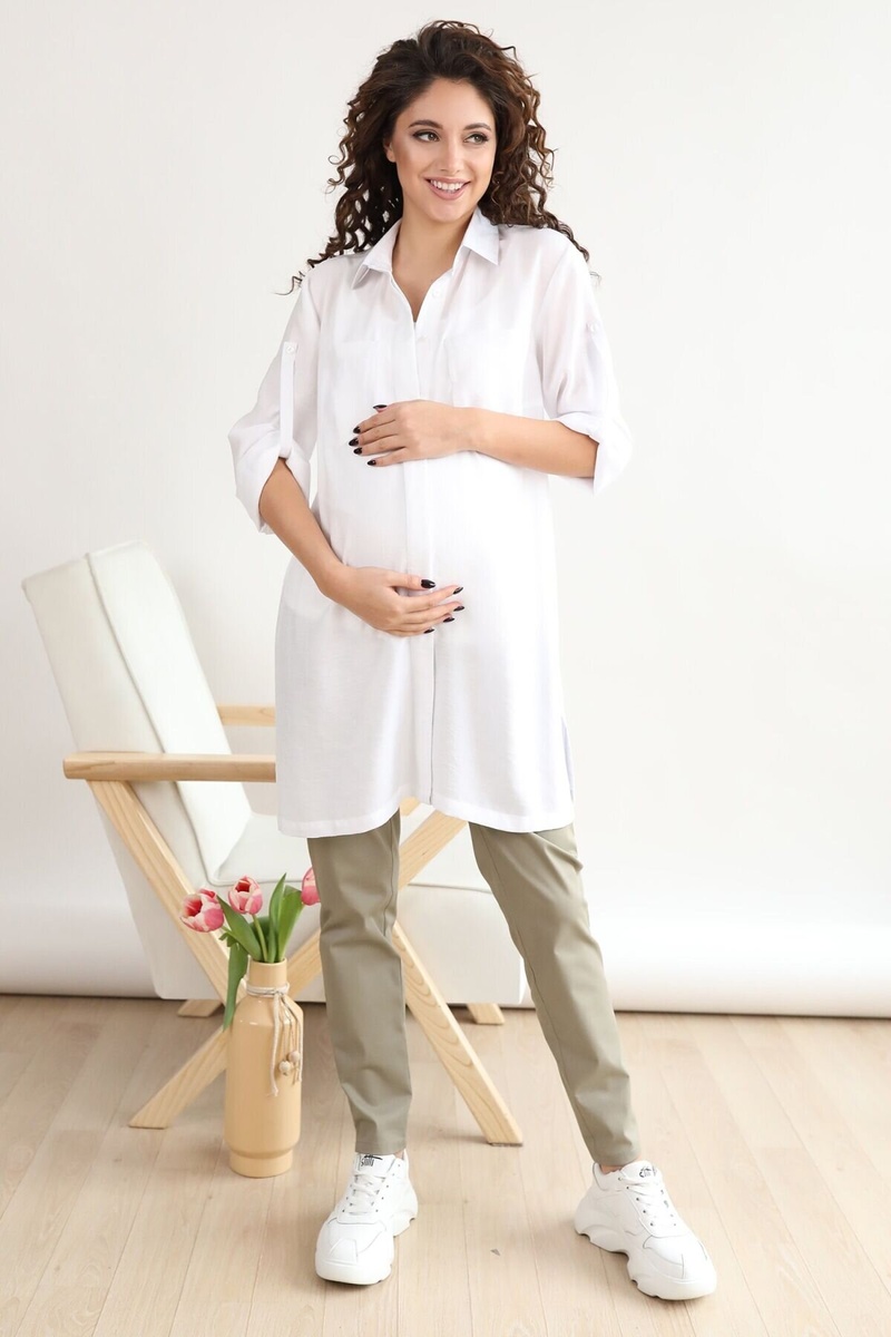 Блузи, сорочки Блуза (рубашка) для вагітних і годуючих мам 1268707 білий, To be