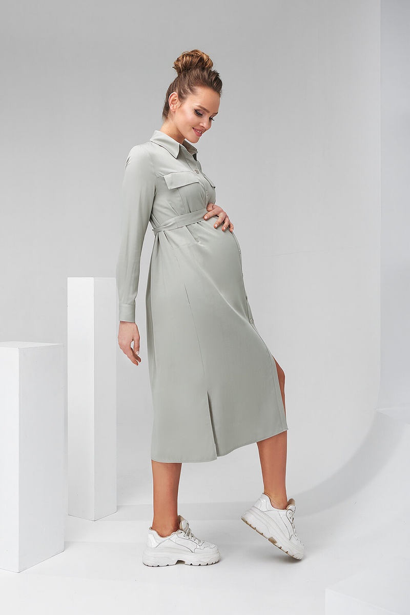 Платье-рубашка для беременных и кормящих мам 2139 1505, фисташковая, ТМ Dianora, Фисташковый, S
