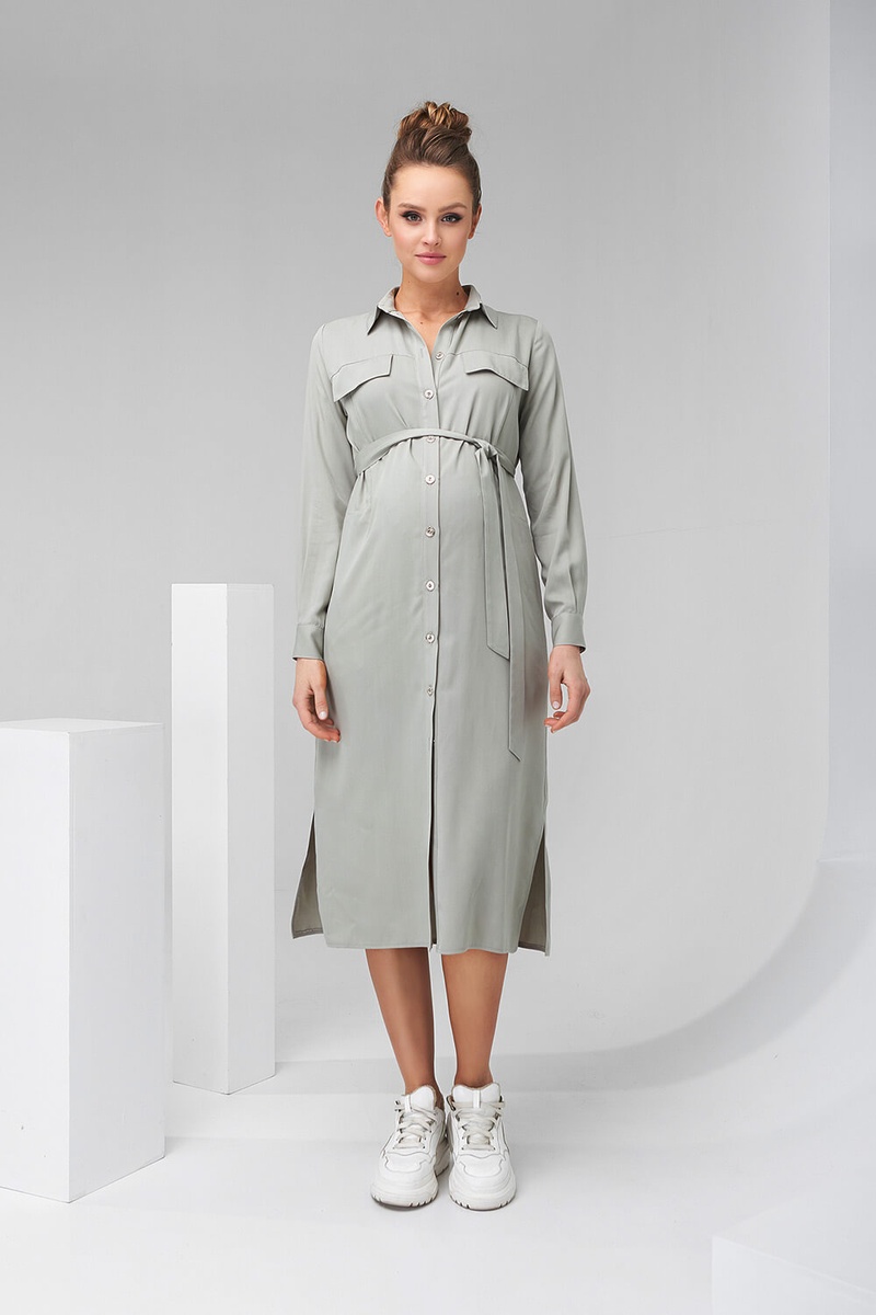Платье-рубашка для беременных и кормящих мам 2139 1505, фисташковая, ТМ Dianora, Фисташковый, S