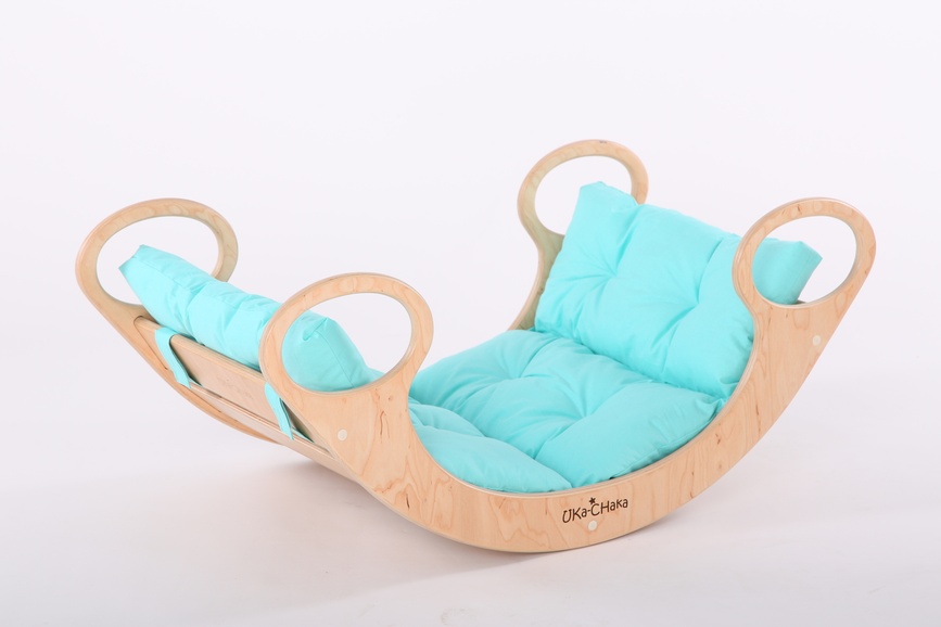 Шезлонги, кресла-качалки Универсальная развивающая качалка-кроватка White Mini, с матрасиком (цвет на выбор), Uka-Chaka