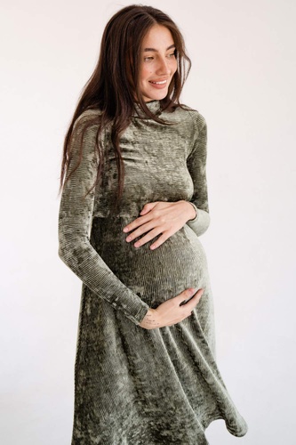 Платье для беременных 4226126, темно-зеленый, To be, Зеленый, 42