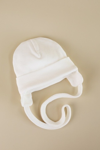 Чепчики, шапочки для новорождённых Шапка Pixy рубчик, молочная, MagBaby