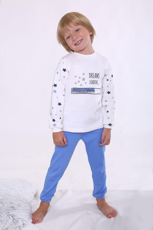 Пижама детская для мальчика Dreams Loading, Модный карапуз, Голубой, 116