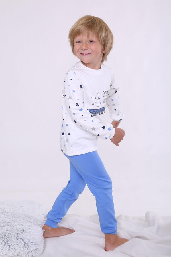 Пижама детская для мальчика Dreams Loading, Модный карапуз, Голубой, 128