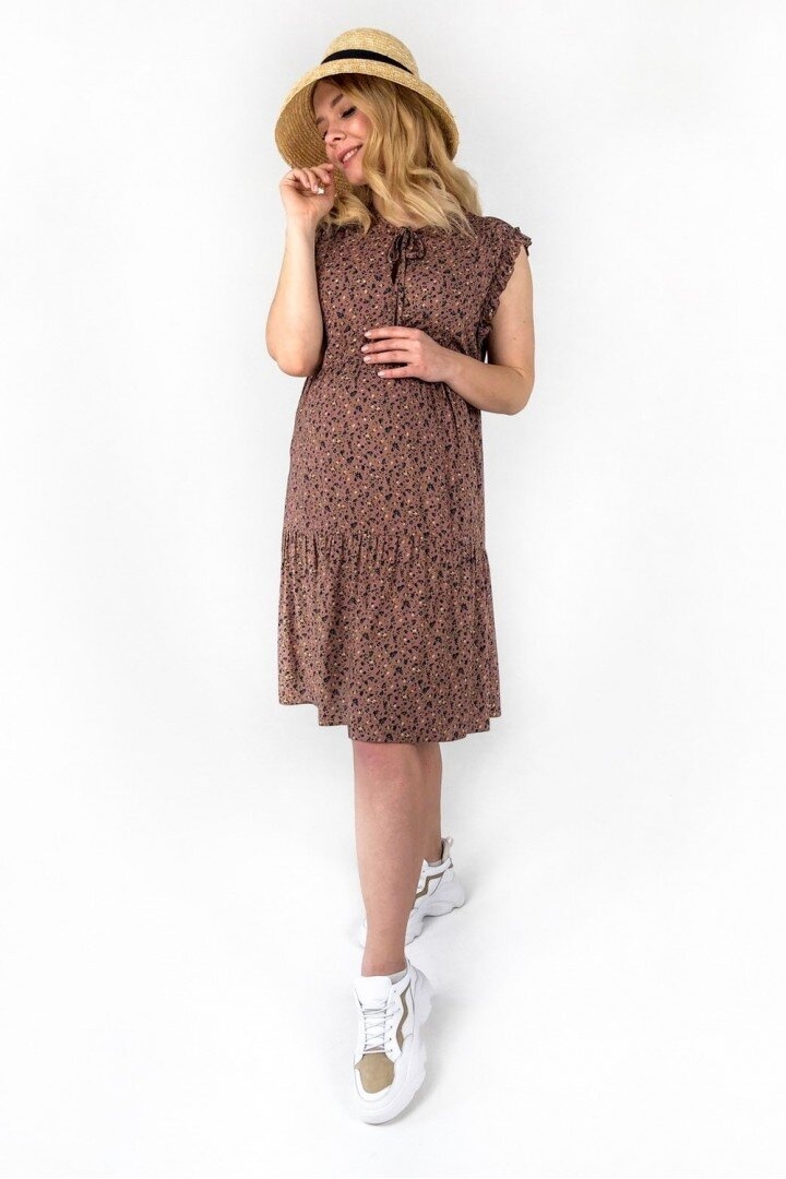 Платье миди для беременных и кормящих мам, коричневый, ТМ Dianora