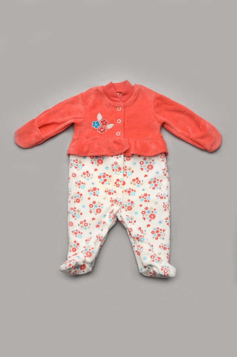 Человечки верхние Комбинезон демисезонный с длинным рукавом для новорожденной девочки с рюшей, Модный карапуз