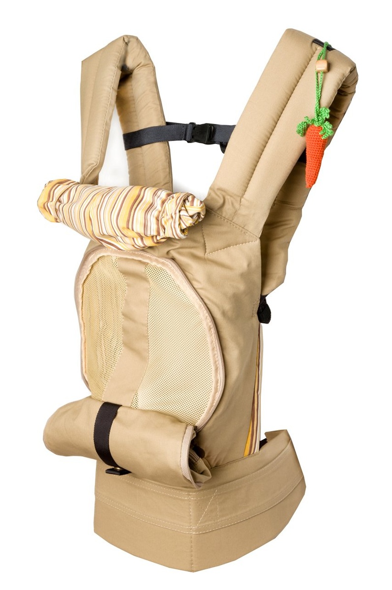 Эргорюкзаки Эргономичный рюкзак с сеточкой для проветривания спинки, бежевый, Модный карапуз
