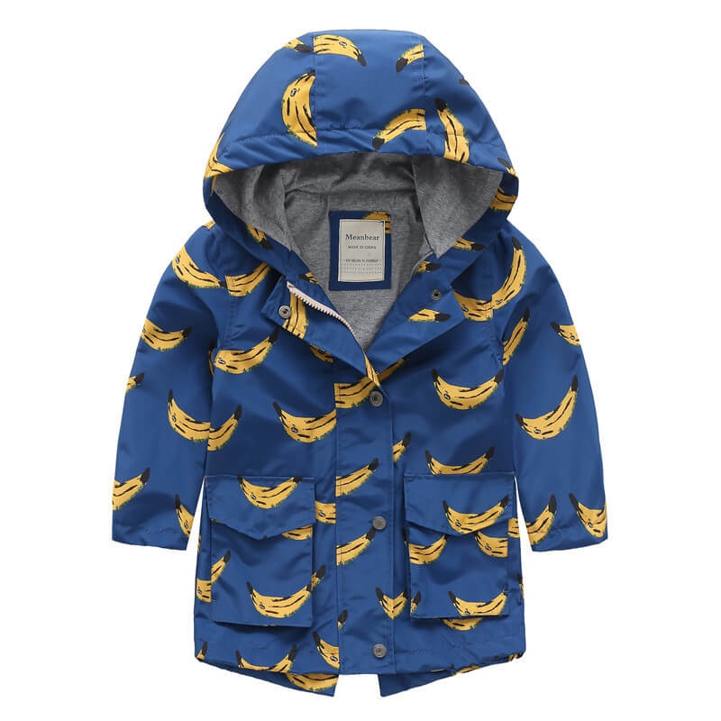 Куртки і пальта Куртка дитяча демісезонна подовжена Bananas, синя, Meanbear