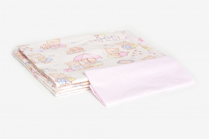 Постелька Сменная постель Comfort 3051-C-013, Пушистые мишки, 3 элемента, розовая, ТМ Твинс