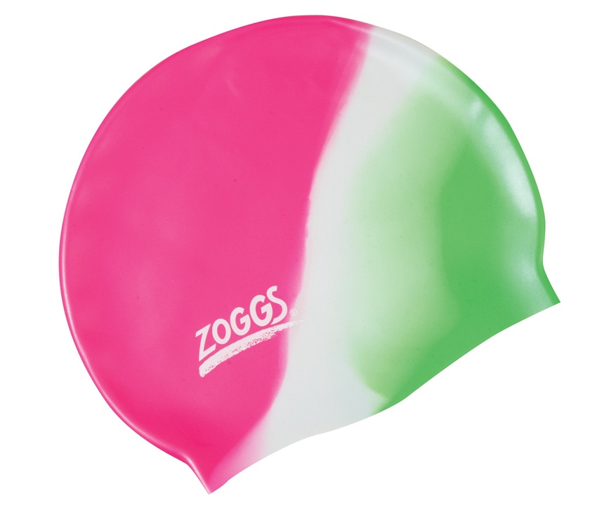 Шапочка для плавания Junior Silicone Cap Multi Colour Gr/Wh/Pk, ZOGGS