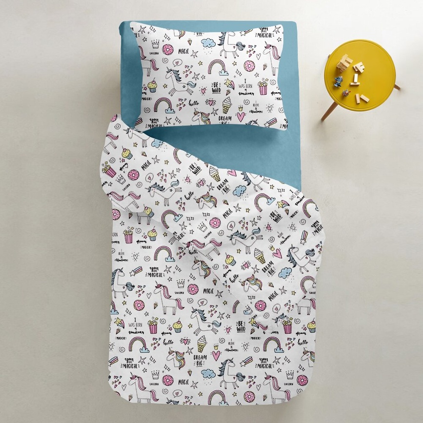 Постелька Детский постельный комплект Unicorn Sweet Sky, 3 эл., COSAS