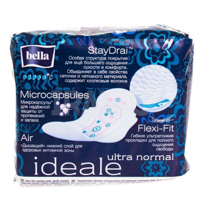 Гигиенические прокладки Прокладки гигиенические Ideale Ultra Normal StayDrai 10шт, Bella