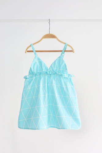 Платье Eva, бирюзовые треугольники, MagBaby, Белый, 80