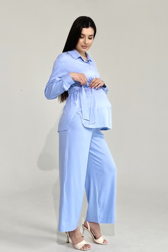 Блузы, рубашки Костюм для беременных, голубой, Dianora