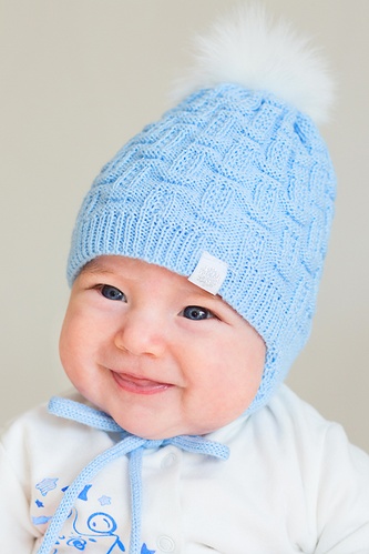 Шапки демисезонные Вязанная шапочка для новорожденного мальчика, Модный карапуз