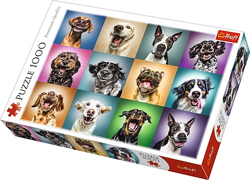 Пазли, мозаїка Пазли - (1000 елм.) "Смішні портрети собак",Trefl