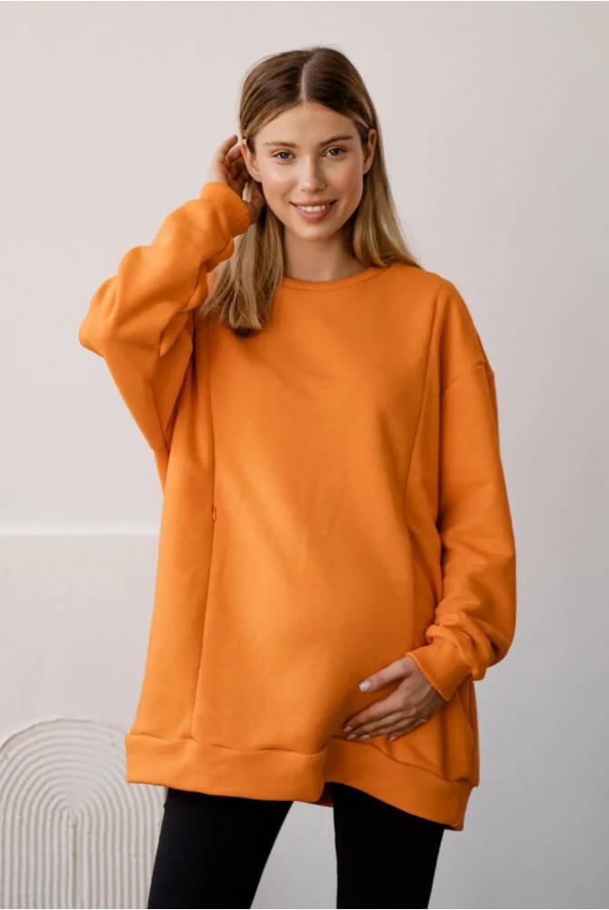 Свитшоты, худи Джемпер для беременных и кормящих мам 4355114 оранжевый, To be