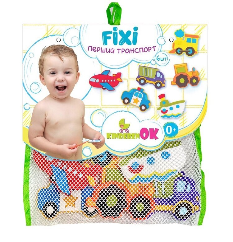 Іграшки в ванну Набір іграшок для купання FIXI Перший транспорт, KINDERENOK