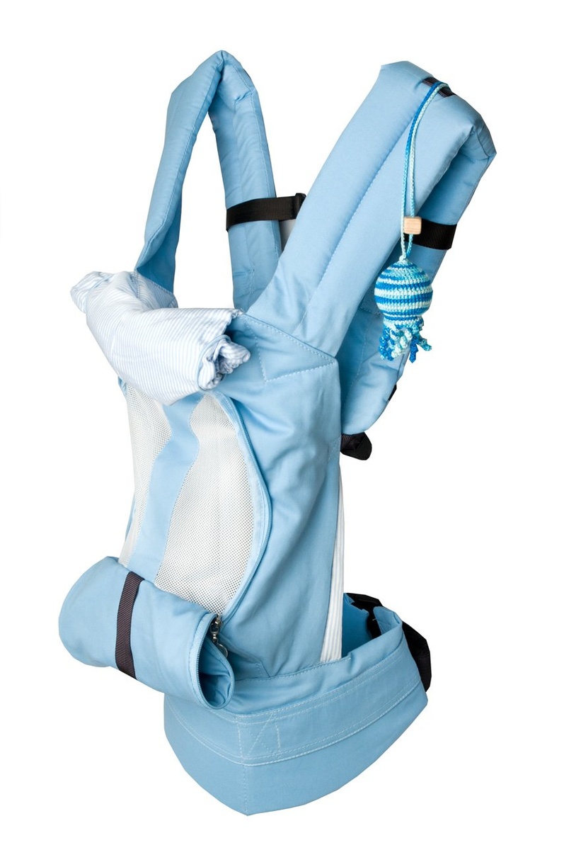 Ергорюкзаки Ергономічний рюкзак з сіточкою для провітрювання спинки, блакитний, Модний карапуз