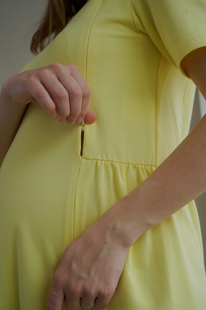 Платье для беременных и кормящих мам 4242262, желтый, To be, Желтый, 48