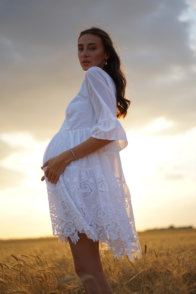 Платье для беременных и кормящих мам 4250722 белое, To be, Белый, 42