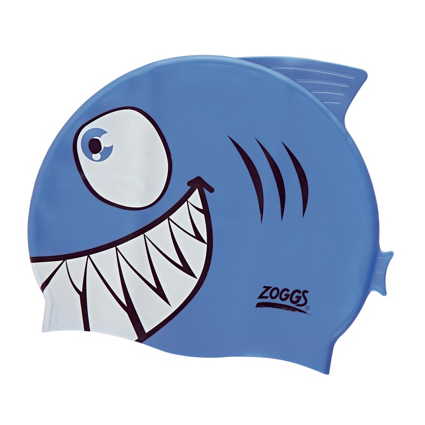Шапочка для плавания Junior Character Silicone Cap Blue Jaws, ZOGGS