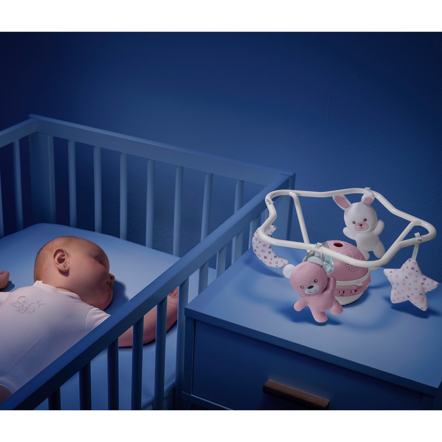 Мобілі на ліжечко Мобіль-проектор, на ліжечко 3 в 1, рожевий, Chicco "Веселка", Chicco