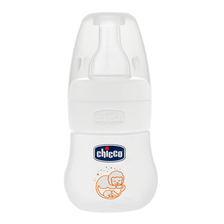 Пляшечки Пляшка пластикова Micro, 60 мл, силіконова соска, 0м +, нормальний потік, Chicco