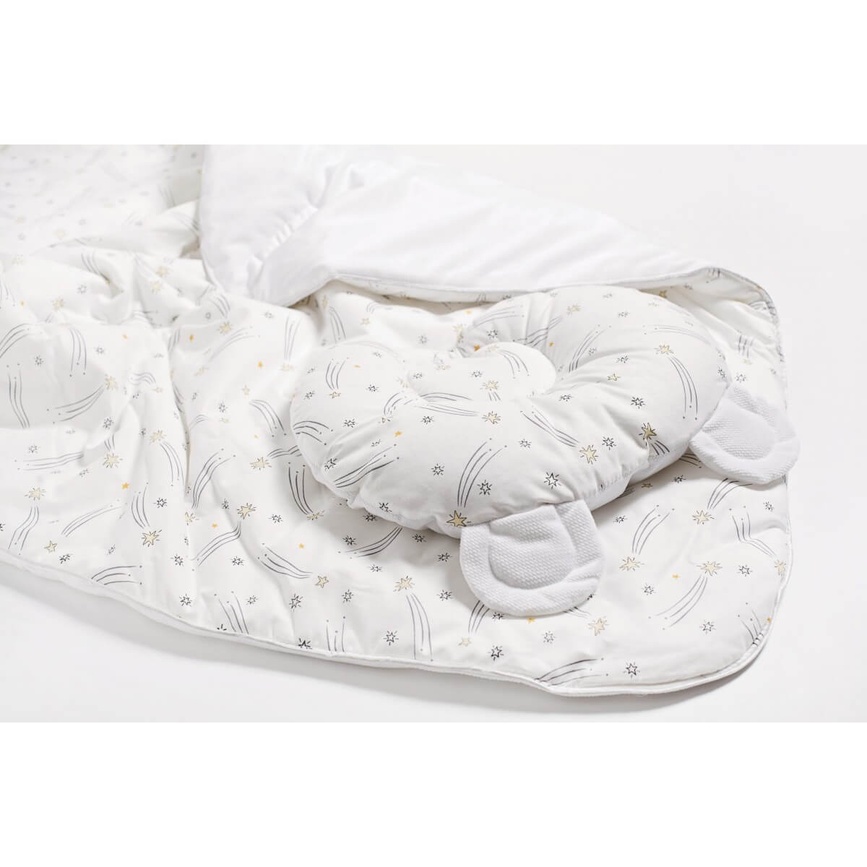 Конверт-плед для новонароджених + подушка Bear 9064-TB-01, білий, Twins, Білий
