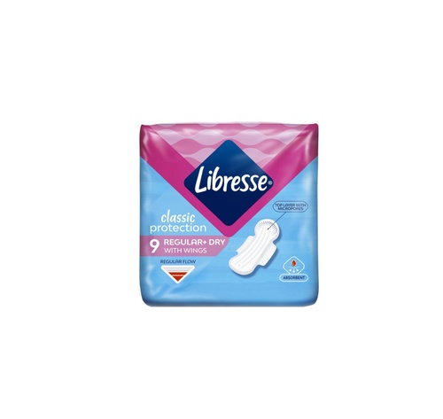 Гігієнічні прокладки Гігієнічні прокладки Libresse Classic Protection Regular Dry Поверхня сіточка 9 шт, Libresse