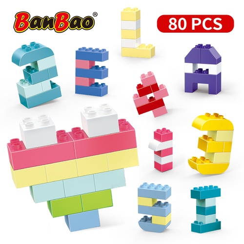 Конструктори Конструктор "Великі блоки" Цікаві цифри (80 елм.) , Banbao