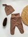 Чепчики, шапочки для новорождённых Шапочка узелок интерлок, шоколад, Little Angel Фото №1