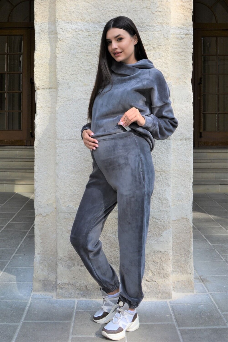 Спортивные костюмы Спортивный костюм для беременных и кормящих мам, серый, ТМ Dianora