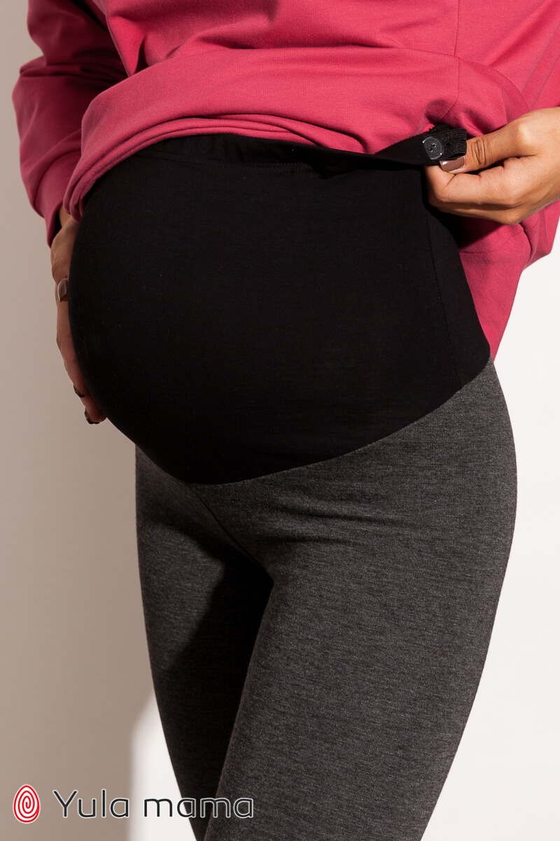 Лосіни, Легінси Лосини теплі для вагітних з начосом BERTA NEW, темно-сірі, Юла мама