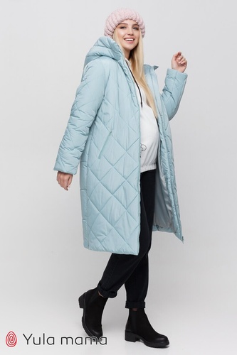 Зимнее пальто для беременных с боковыми расширителями HELSINKI, полынный, Юла мама