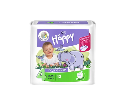 Подгузники Подгузники детские Bella Baby Happy Maxi 8-18 кг 12 шт, Bella