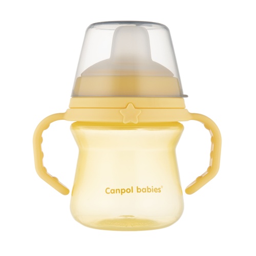 Посуда для детей Кружка тренировочная с силиконовим носиком FirstCup 150 мл - желтая, Canpol babies