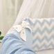 Постелька Комплект детского постельного белья Shine ЗигЗаг, в круглую кроватку, 6 элементов, голубой, Маленькая Соня Фото №4