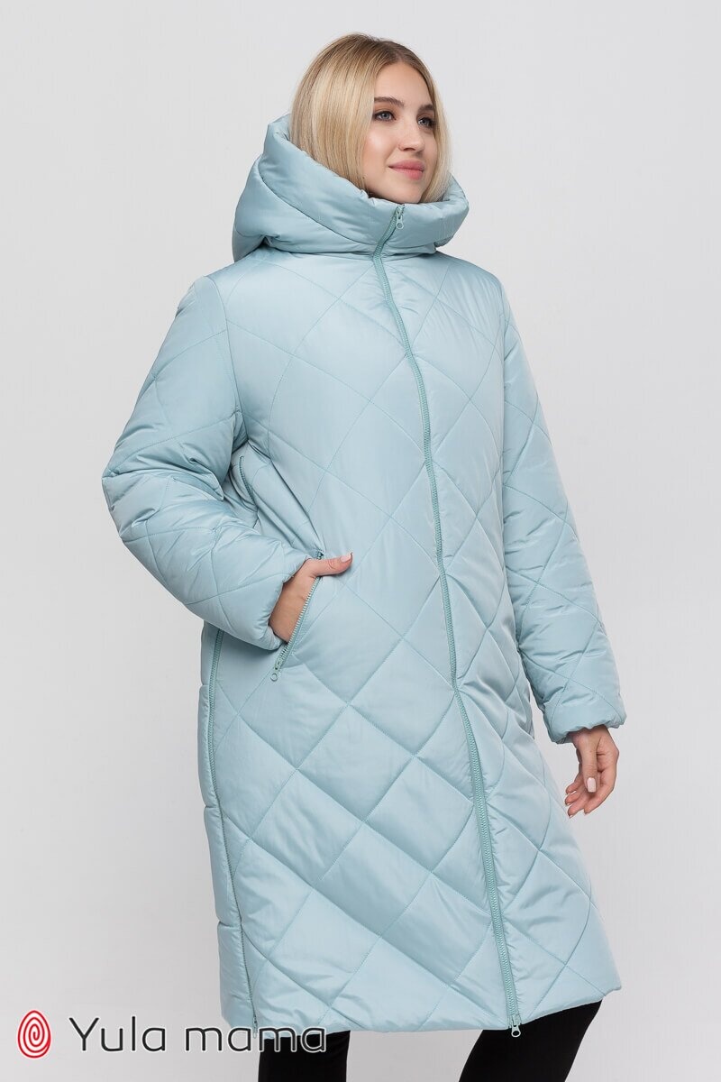 Зимове пальто для вагітних з бічним розширенням HELSINKI, полинний, Юла мама