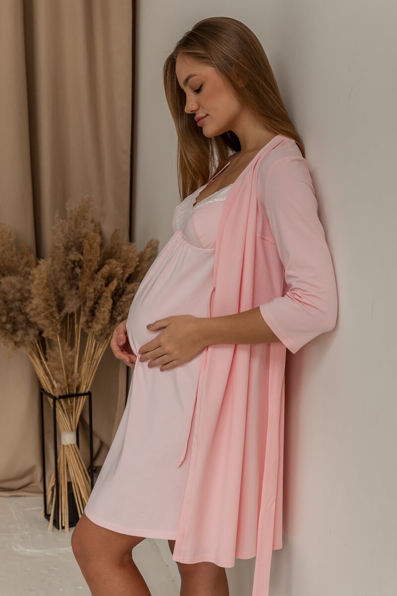 Ночнушки для годування Ночнушка для вагітних і годуючих мам MONIKA NEW, рожева, Юла мама