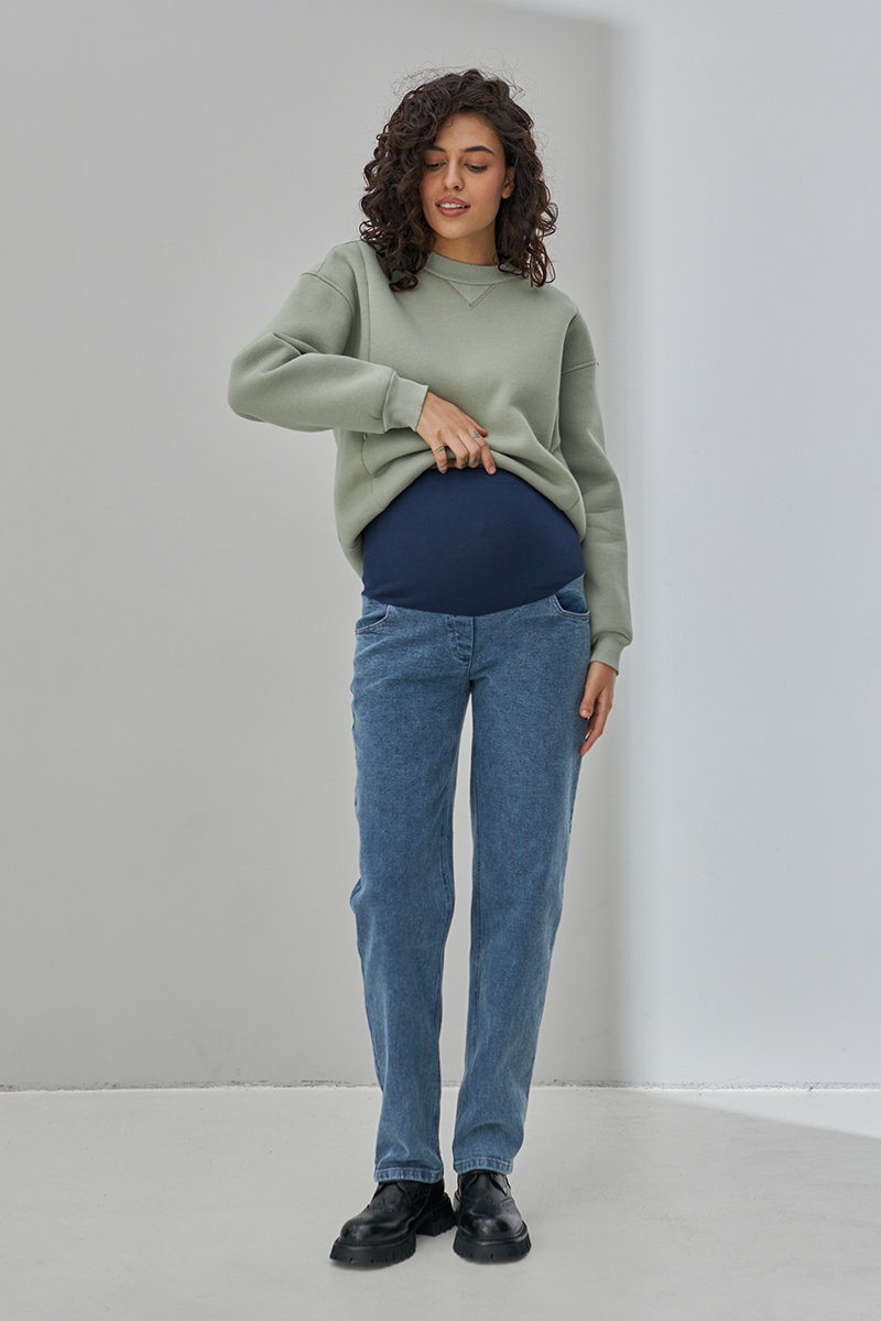 Джинси Стильні прямі джинси для вагітних із високою спинкою, ADELA, синій, ТМ Юла Мама