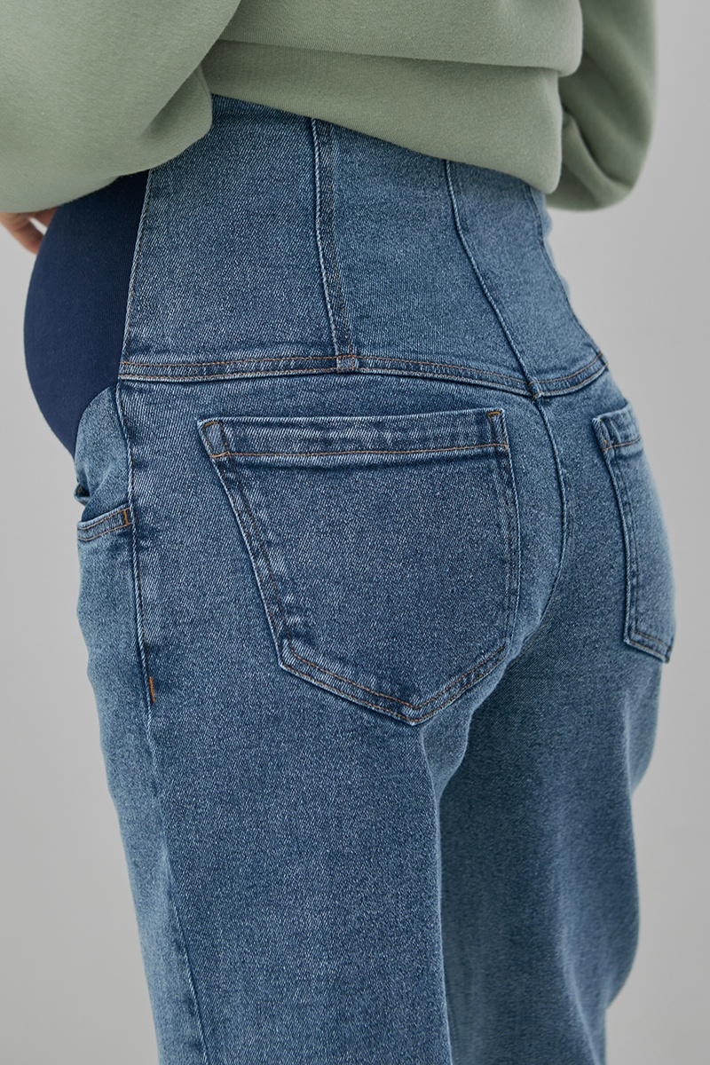 Джинси Стильні прямі джинси для вагітних із високою спинкою, ADELA, синій, ТМ Юла Мама