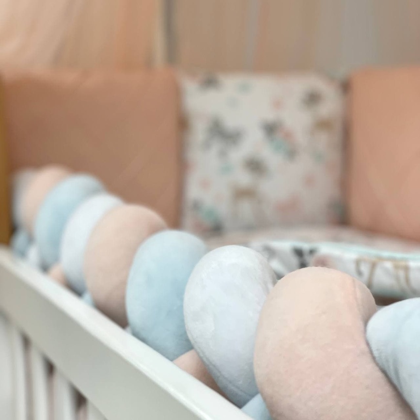Постелька Комплект постельного белья в кроватку Happy night Bamby с бабочками, 6 элементов, Маленькая Соня