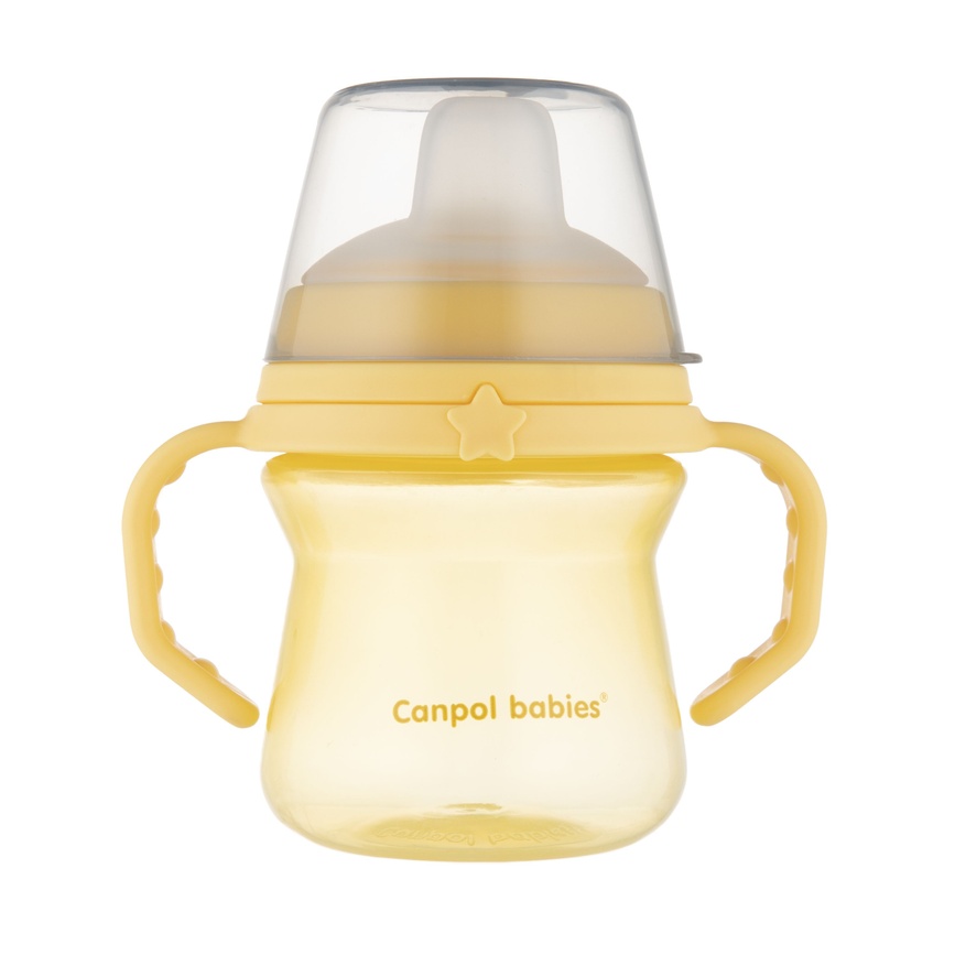 Посуд для дітей Кружка тренувальна з силіконовим носиком FirstCup 150 мл - жовта, Canpol babies