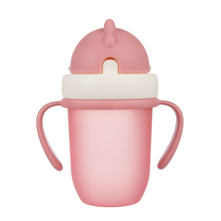 Посуда для детей Кружка с силиконовой трубочкой MATTE PASTELS, 210 мл, розовая, Canpol babies