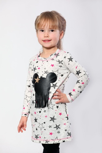 Платье-туника для девочек Микки Маус, Модный карапуз, 128